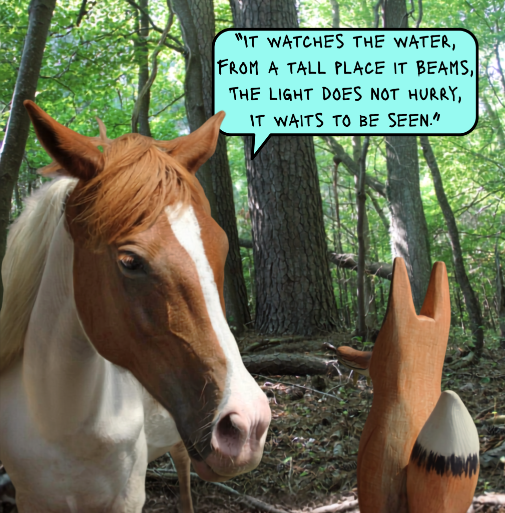 The pony gives a riddle from The Light in the Woods